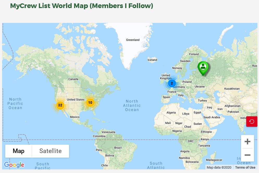 MyCrew List World Map